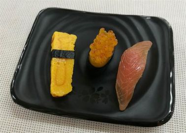 على الطريقة اليابانية مستطيلة السوشي لوحة الأسود الميلامين أواني الطعام 264g
