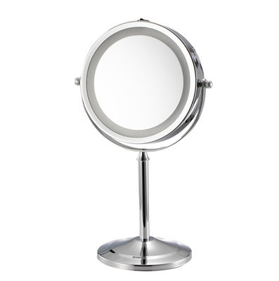 النمط الأوروبي ملء ضوء منضدة الزينة مرآة HD على الوجهين مرآة الجمال غرفة نوم الحمام مرآة الغرور المعدنية