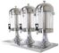 3-Head Beverage Dispenser 3 x 8.0Ltr Polycarbonate Container الفولاذ المقاوم للصدأ القبة غطاء بالتنقيط الحرة صنبور