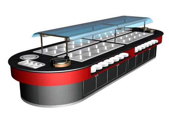 أجهزة بوفيه تجارية 400L مع ضوء دافئ للمطبخ الخشب الناعم الساخن 7kw