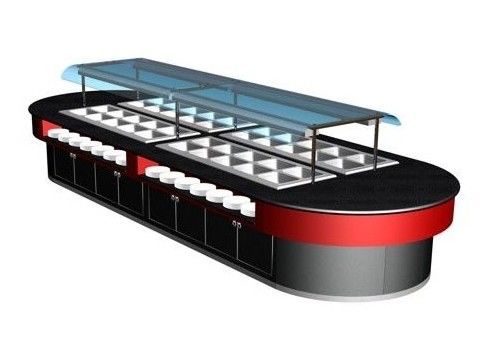 أجهزة بوفيه تجارية 400L مع ضوء دافئ للمطبخ الخشب الناعم الساخن 7kw