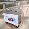 معدات الوجبات الخفيفة آلة الثلج المقلية عجلات عالمية 3 مم الفولاذ المقاوم للصدأ 304 سطح الطاولة